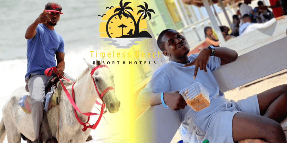 Horse riding on the beach and guests relaxing at Timeless Beach Resort & Hotels